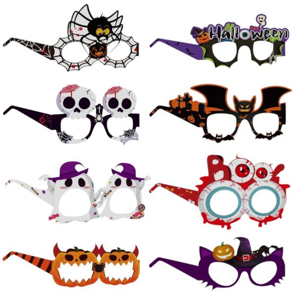 8 Pack - Halloween Decoration Paper Glasses - Multicolor