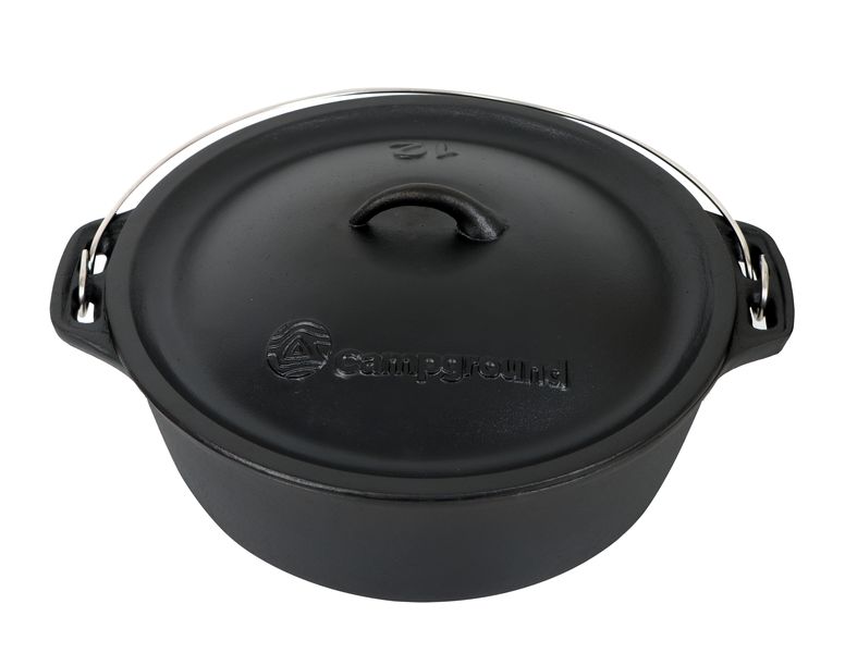Campground Pre-seasoned No.12 Flat Potjie Pot