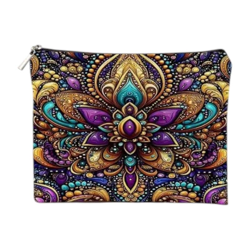 Vibrant Boho Zipper Cosmetic Bag