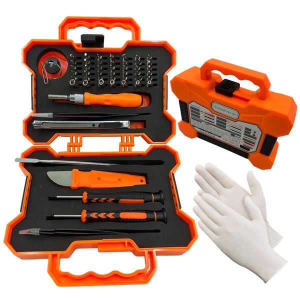 53 Pc Professional Screwdriver Set For Phone Laptop &amp; Watch Repairs &amp; Glove