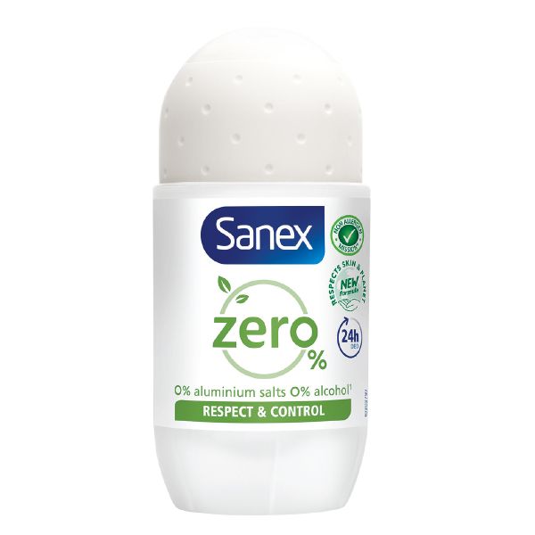 Sanex Zero% Respect &amp; Control Antiperspirant Roll On - 50ml