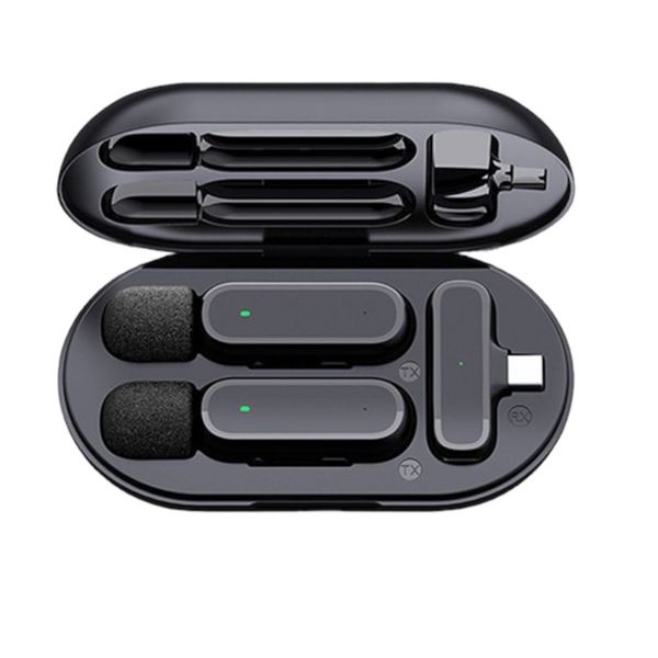 2 Pack Wireless Lavalier Microphone with Noise-Cancelling,Charging Case