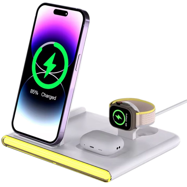 30w 4-in-1 Foldable Wireless Charging Station with Night Light| Fast Charge