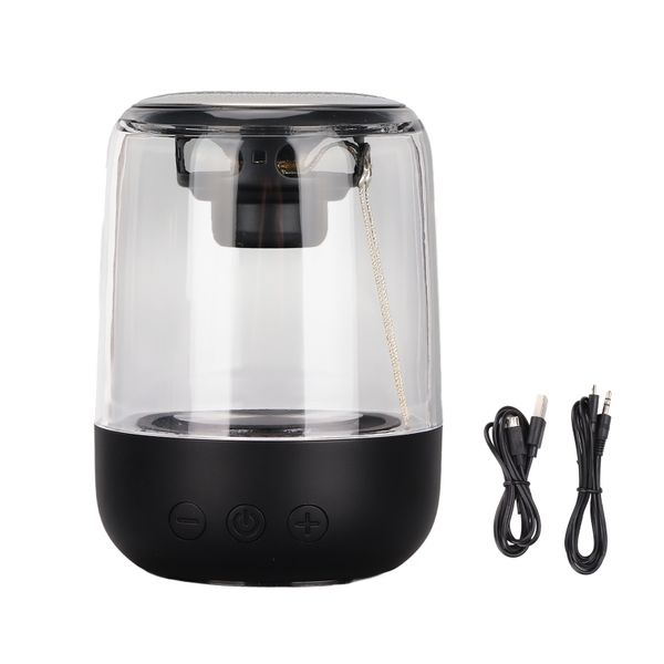 LED Bluetooth Speaker Wireless Stereo Speaker with 7 Light Modes Black