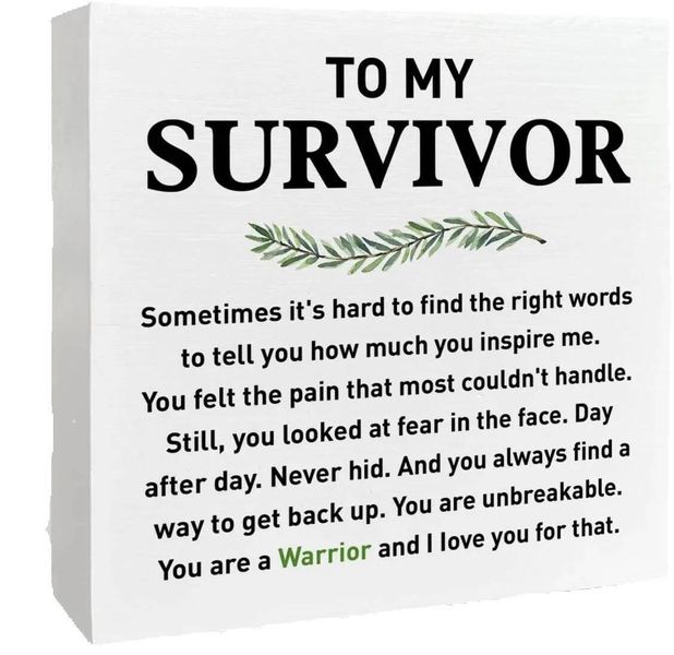 Birthday Gift Cancer Warrior Wood Box Sign
