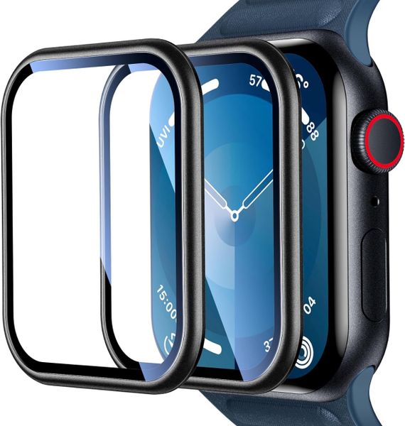 2 Pack - 45mm Curved 3DScreen Protector With Film Positioner For AppleWatch