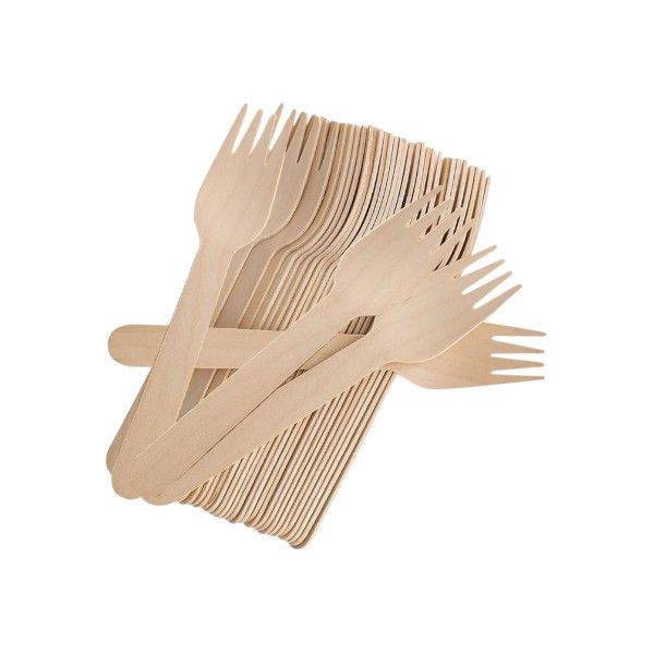 50 Piece - Eco-Friendly Disposable Wooden Forks - Brown
