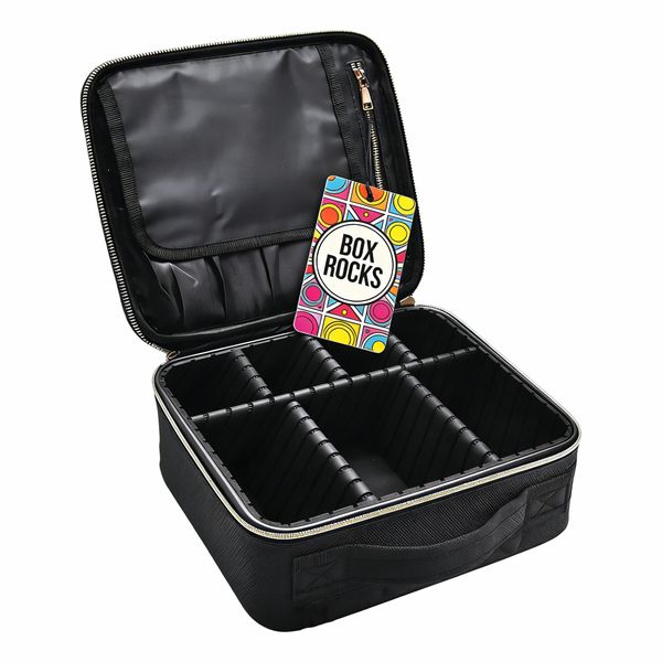 Black Makeup Bag Cosmetic Case Vanity Travel Beauty Box - Small