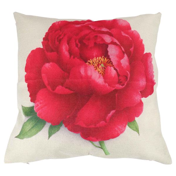 Vintage Floral/Flower flax Decorative Throw Pillow Case Cushion rose
