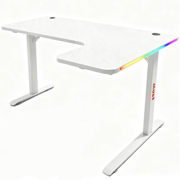 MUST L Shaped Gaming Desk with RGB Lights Home Office Corner Desk