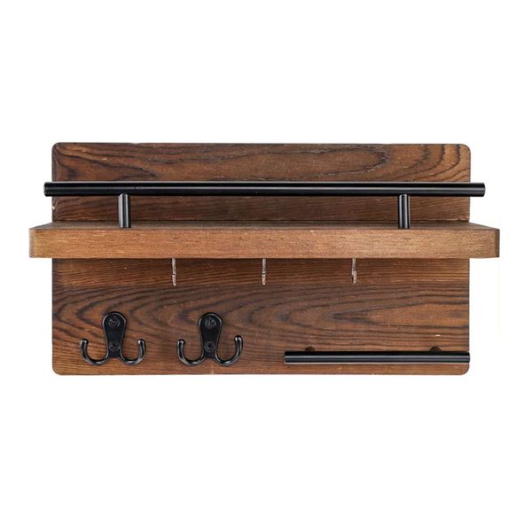 Key Holder for Wall Decorative with 5 Key Hooks, Wall Mounted Key Hangers
