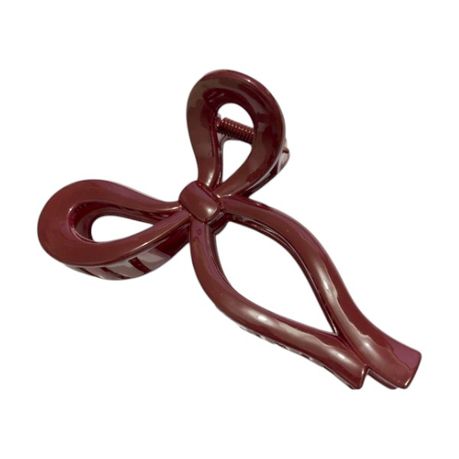 Stylish & Elegant Bow Design Hair Grip With Sleek & Glossy Finish - Red Image