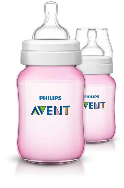 avent colic bottles pink