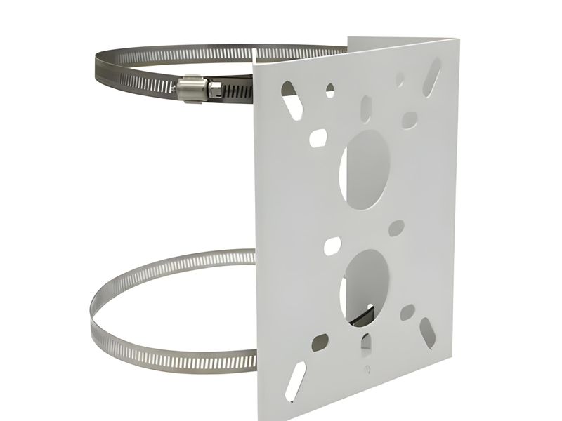 CCTV SS Clasp Pole Mount Bracket with Face Plate, 18cm x 15cm