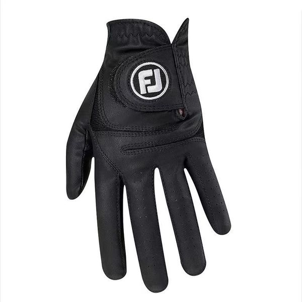 Golf Glove, Mens Breathable Lambskin Left Hand Single, Size 25, Black