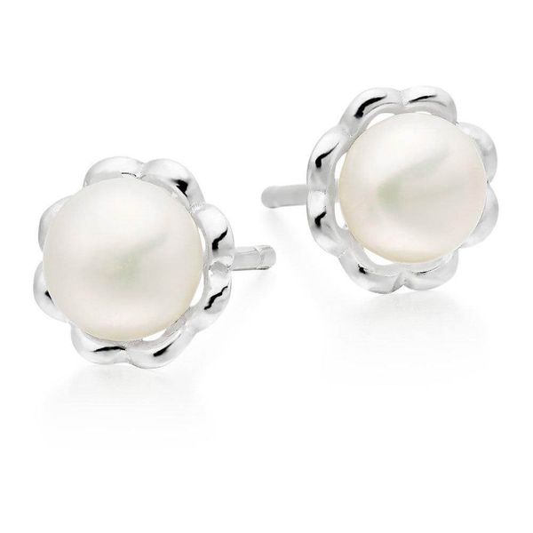 925 Sterling Silver White Peal Stud Earrings