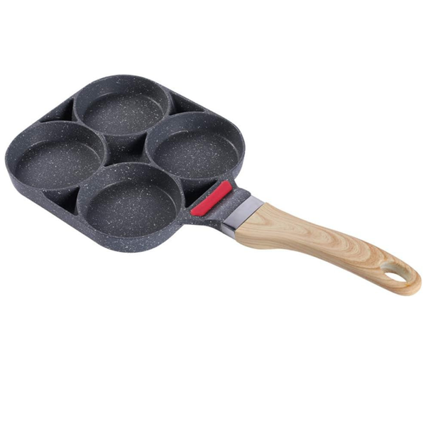 Arole Aluminium Alloy Breakfast Pan - 4-Cup Egg Cooker &amp; Burger Pan arole