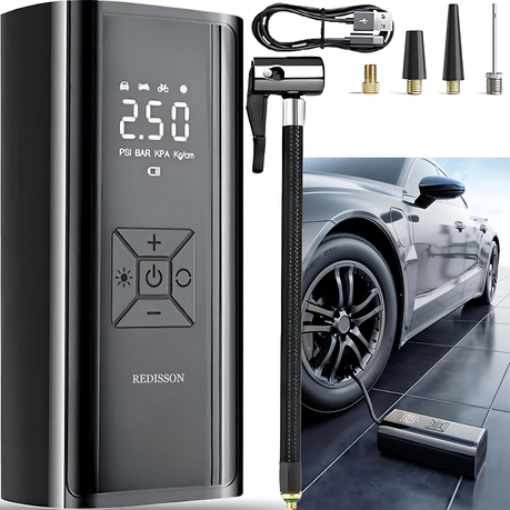Portable Air Compressor Cordless Tire Inflator Digital Car Tyre Pump Image