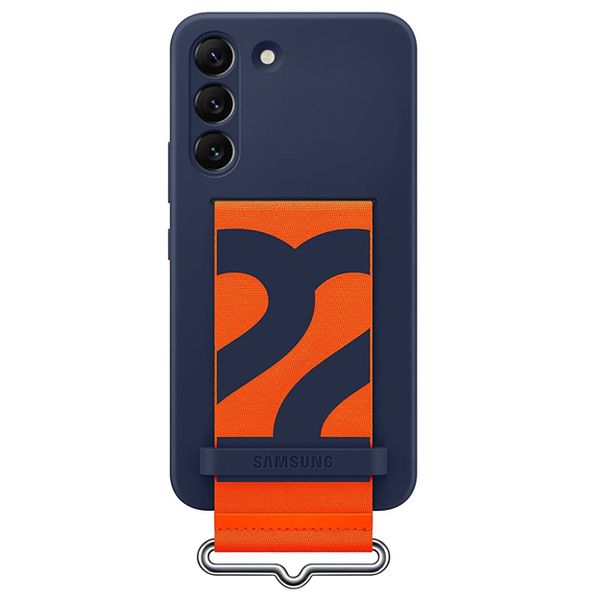 Samsung Original Silicone Cover With Strap For Galaxy S22 - Dark Blue