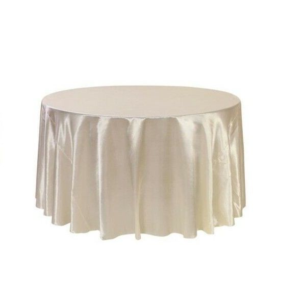 Satin Round Tablecloth 3.4m - Beige