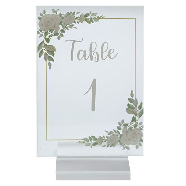 Rose Design Acrylic Table Numbers 1 - 20