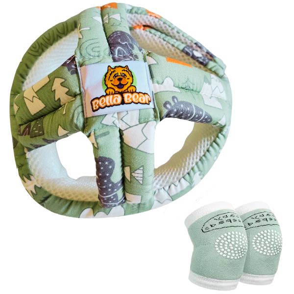 Baby Toddler Protective Helmet and Anti Slip Knee Pads - BellaBear Addition