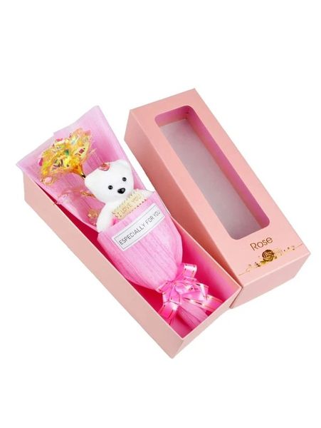 Valentine's Day Metallic Artificial Rose With Gift Box