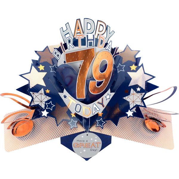 Happy 79th Birthday 3D Pop Up Card - Male