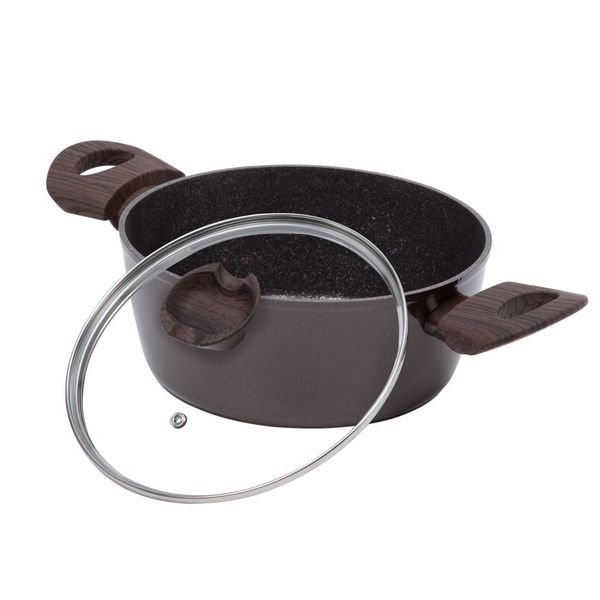 Resto Carina Non-Stick Casserole With Lid - Brown