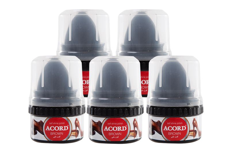 Shoe Polish Brown Cream Accord 50ml - 5 Pack