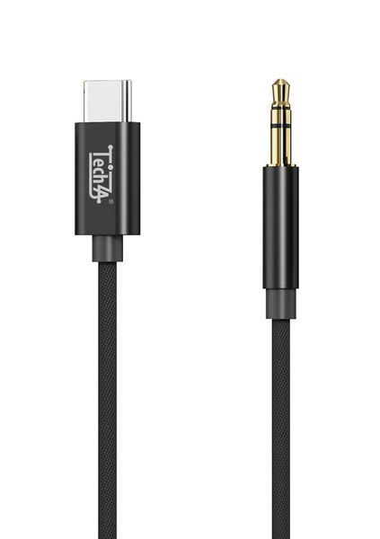 TechZA USB-C to 3.5mm AUX Audio Cable - 1m Braided High-Fidelity Sound CA38