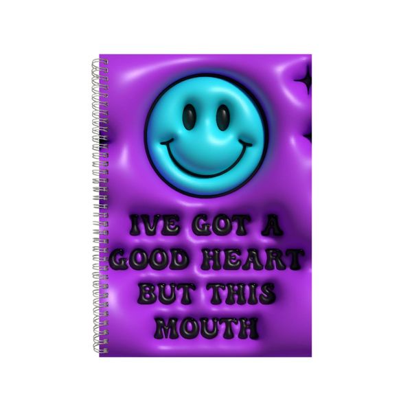 I've Got A Good Heart But This Mouth Notebook Gift Idea A4 Notepad Pad 77