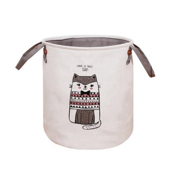 Foldable Laundry Basket Hamper For College Dorms Cat