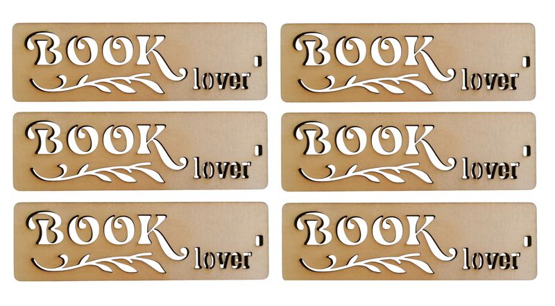 Wooden Book Lover Bookmark Stencil - 6 Pack