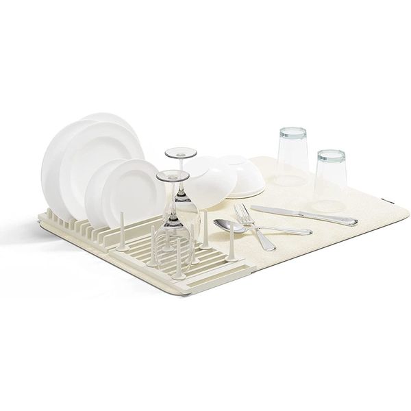 Umbra Udry Peg Drying Rack with Mat Linen