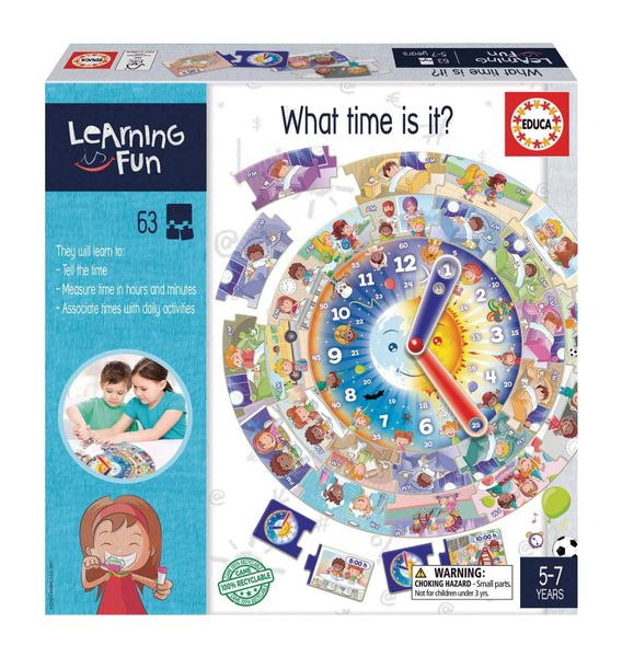 Educa Learning Puzzle - What Time Is It - 63 Pieces