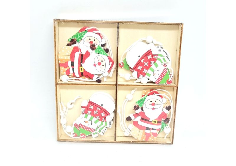 Wooden Christmas Santa Decoration Box