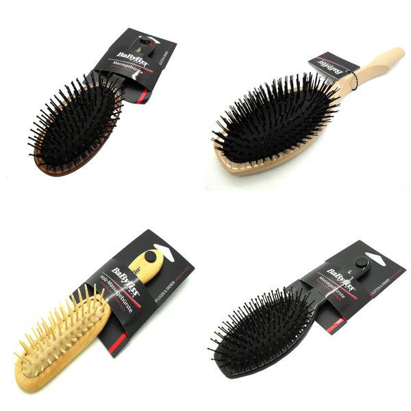 Babyliss Hair Brush Set - Black, Beige, Vintage and Mini Wood Bristle 4 Piece