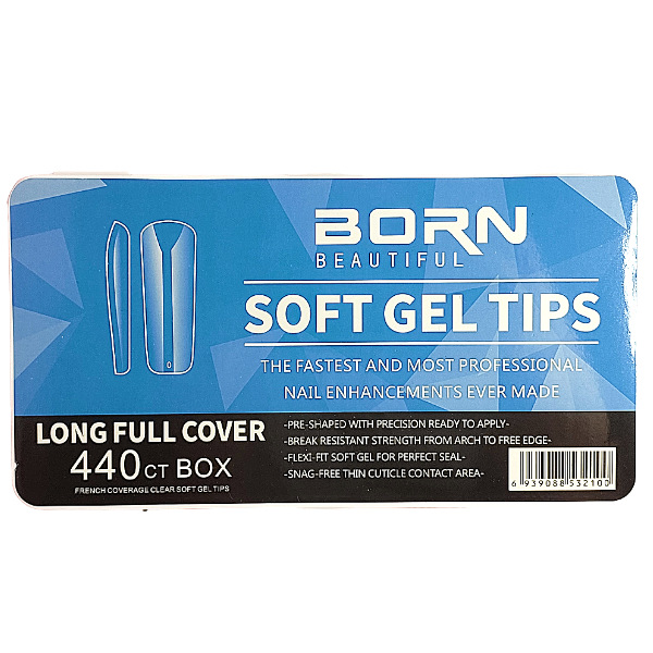 Soft Gel Tips – Full Cover Long Square – 440 Piece - Nails by Nicole
