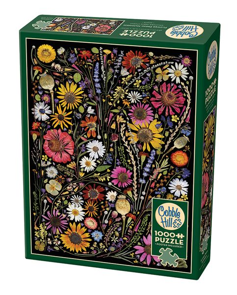 Cobble Hill Flower Press: Happiness 1000 Piece Puzzle
