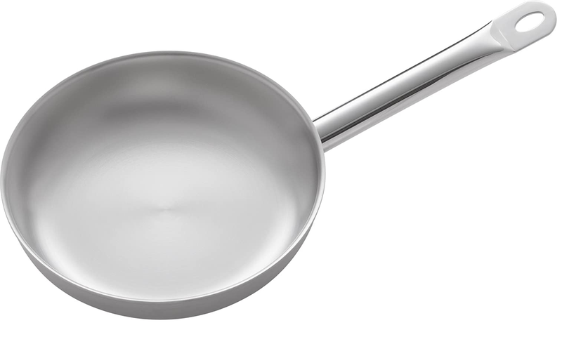 Stainless Steel Frying Pan with Spatula Hole