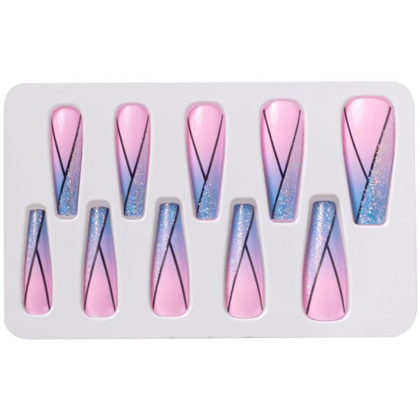 10pcs Artificial Coffin Stick On Designer Nails