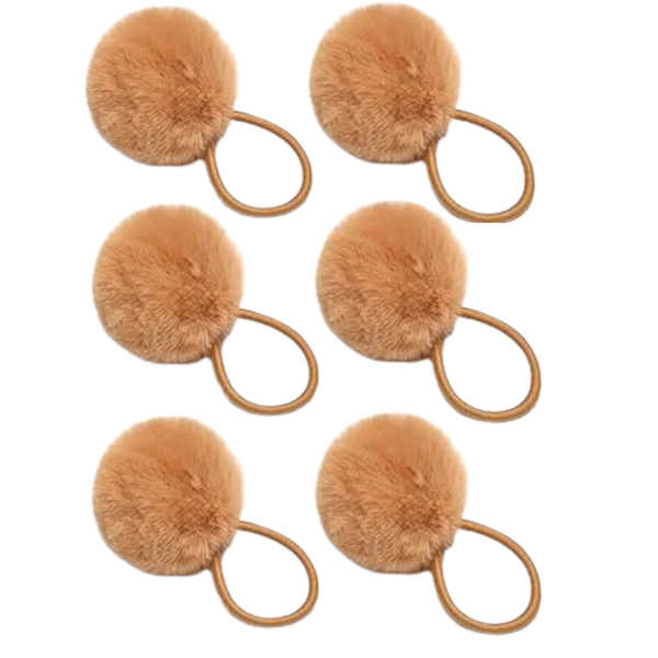 Fluffy Hair Band Scrunchie Set - 6 Pieces