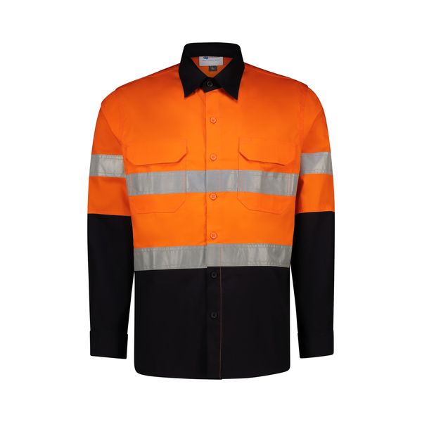 Hi Vis Reflective Work Shirt - Cotton Long Sleeve Safety Shirt