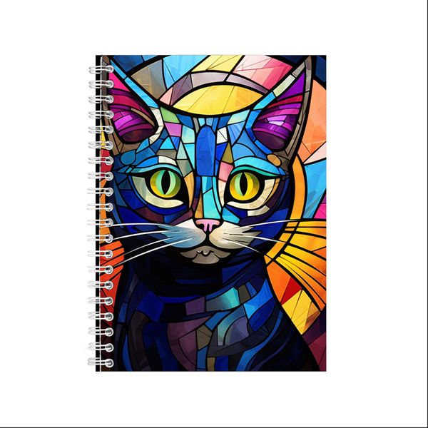 CAT STAINED GLASS CAT 3 A5 Notebook Gift Idea Notepad 226