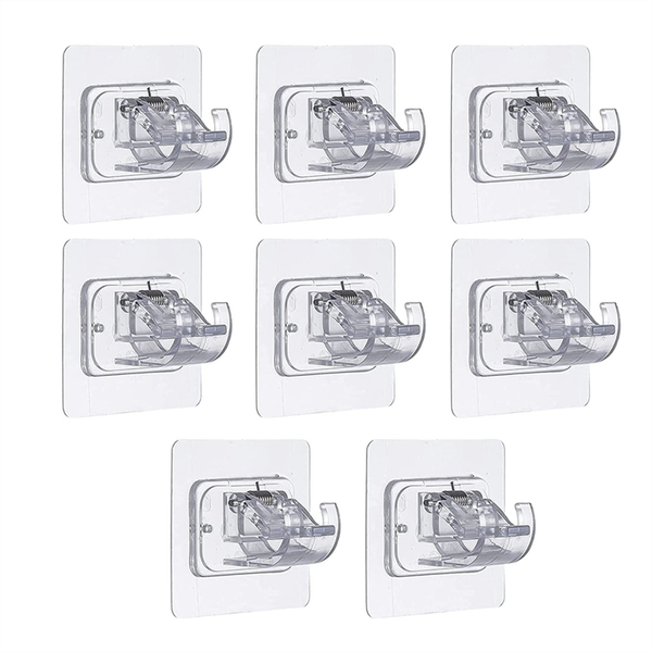 Self Adhesive Curtain Rod Bracket No Drill Curtain Rods Brackets - 8 Piece