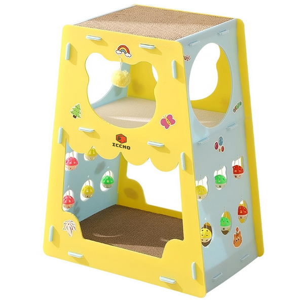 2 Layer Cat Nest Cat House Pet Cat Scratching Board-54.5x35x70cm