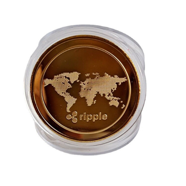 Gold Plated Ripple XRP Crypto Currency Physical Collectible Novelty Coin.