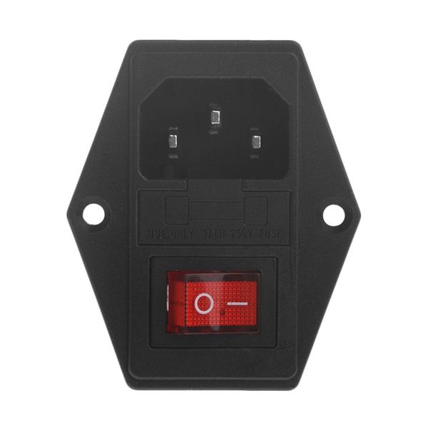 3 Pin Iec320 C14 Ac Inlet Male Plug Power Socket With Fuse Switch