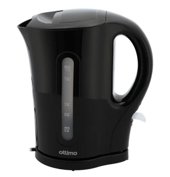 Ottimo Black Cordless Kettle 1.7L - Fast Boil with LED Indicator 2200W